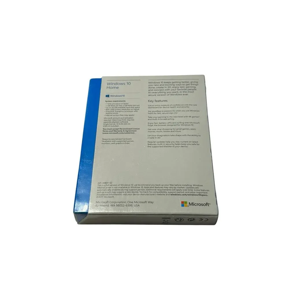 New Microsoft Windows 10 home 32/64-Bit Retail Box USB Drive Sealed